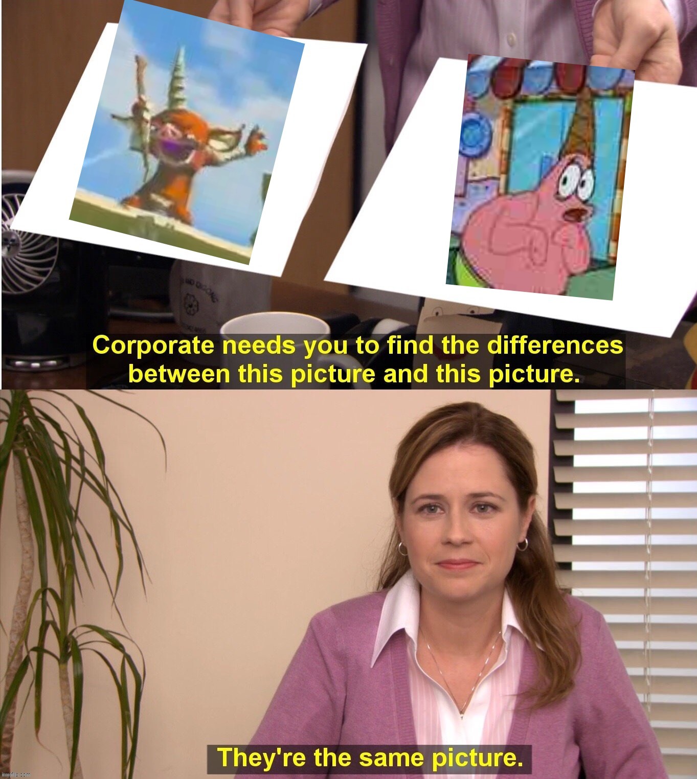 image tagged in there the same picture,memes,totk,spongebob,botw | made w/ Imgflip meme maker