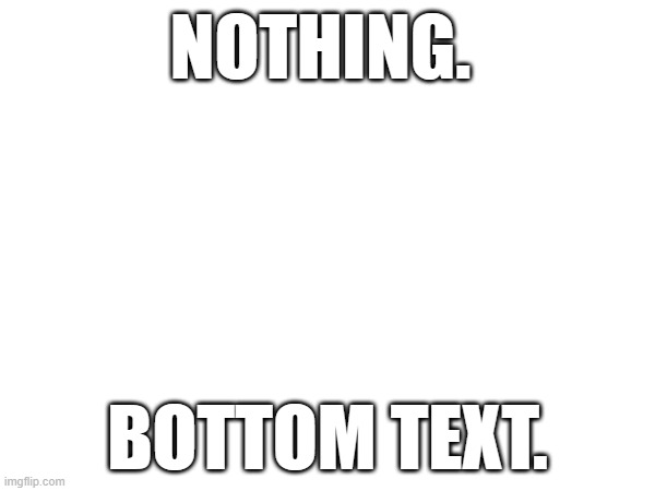 NOTHING. BOTTOM TEXT. | made w/ Imgflip meme maker