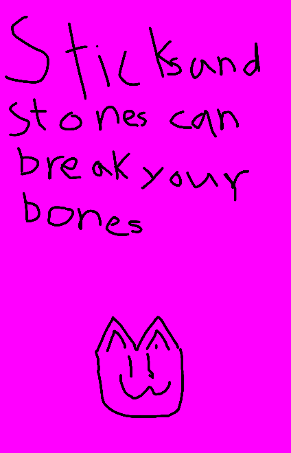 stick and stone can break your bones cat Blank Meme Template