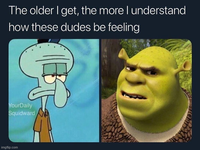 its true tho | image tagged in squidward and shrek | made w/ Imgflip meme maker