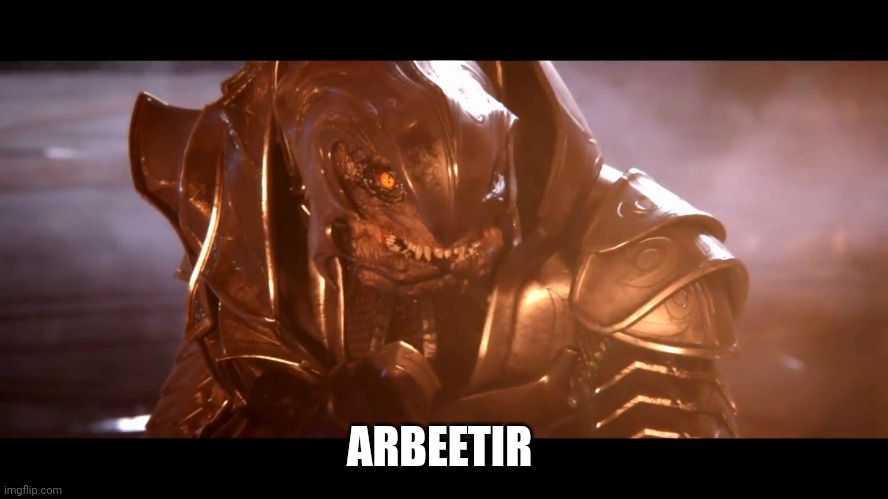 Arbeetir moment | ARBEETIR | image tagged in arbiter when you realize | made w/ Imgflip meme maker