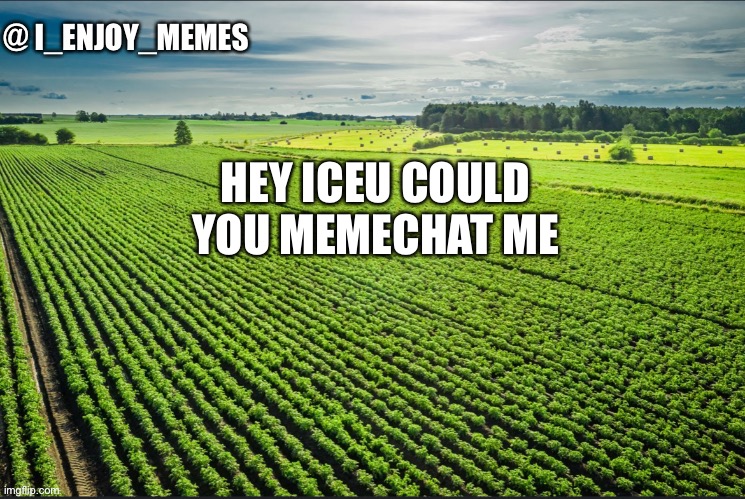 I_enjoy_memes_template | HEY ICEU COULD YOU MEMECHAT ME | image tagged in i_enjoy_memes_template | made w/ Imgflip meme maker