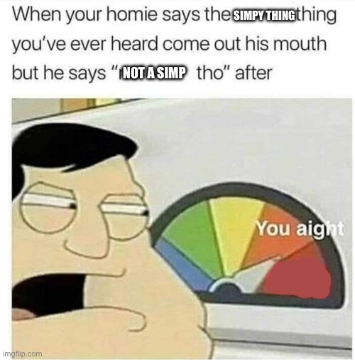 No homo tho | SIMPY THING NOT A SIMP | image tagged in no homo tho | made w/ Imgflip meme maker