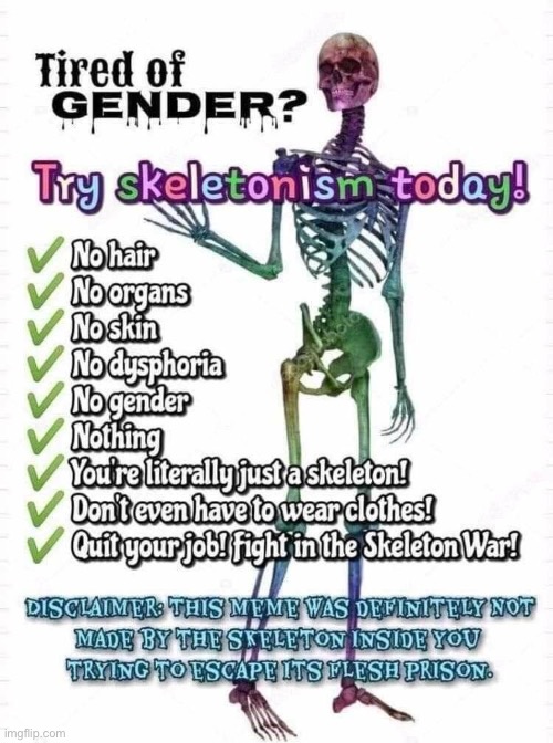 idk | image tagged in skeletonism | made w/ Imgflip meme maker