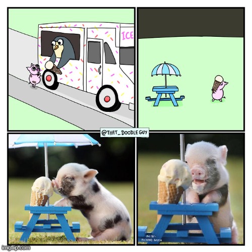 image tagged in pig,ice cream | made w/ Imgflip meme maker