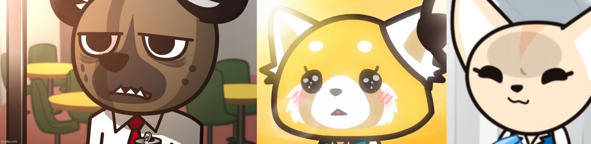 image tagged in i'm not amused,standing up for retsuko,pffft | made w/ Imgflip meme maker