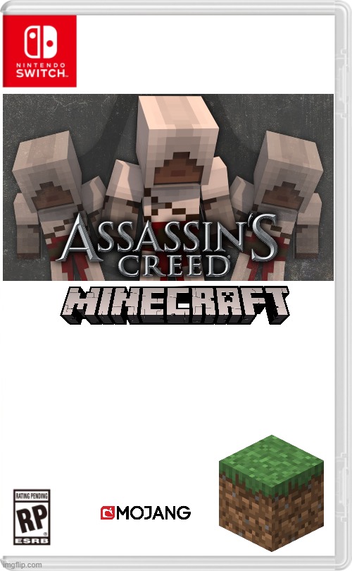 they should make this | image tagged in nintendo switch cartridge case,assassin's creed,minecraft | made w/ Imgflip meme maker