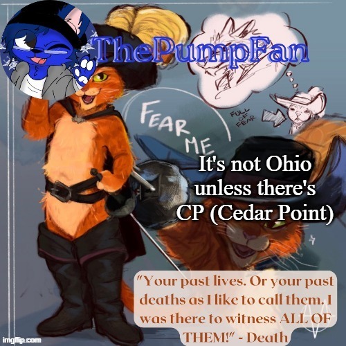 PIB announcement temp ty elias | It's not Ohio unless there's CP (Cedar Point) | image tagged in pib announcement temp ty elias | made w/ Imgflip meme maker