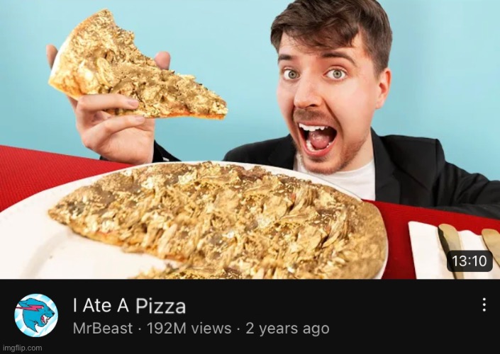 I ate a pizza Blank Meme Template