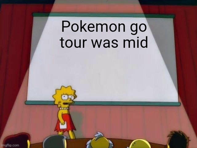 I got deoxys but most everything else was mid | Pokemon go tour was mid | image tagged in lisa simpson's presentation | made w/ Imgflip meme maker