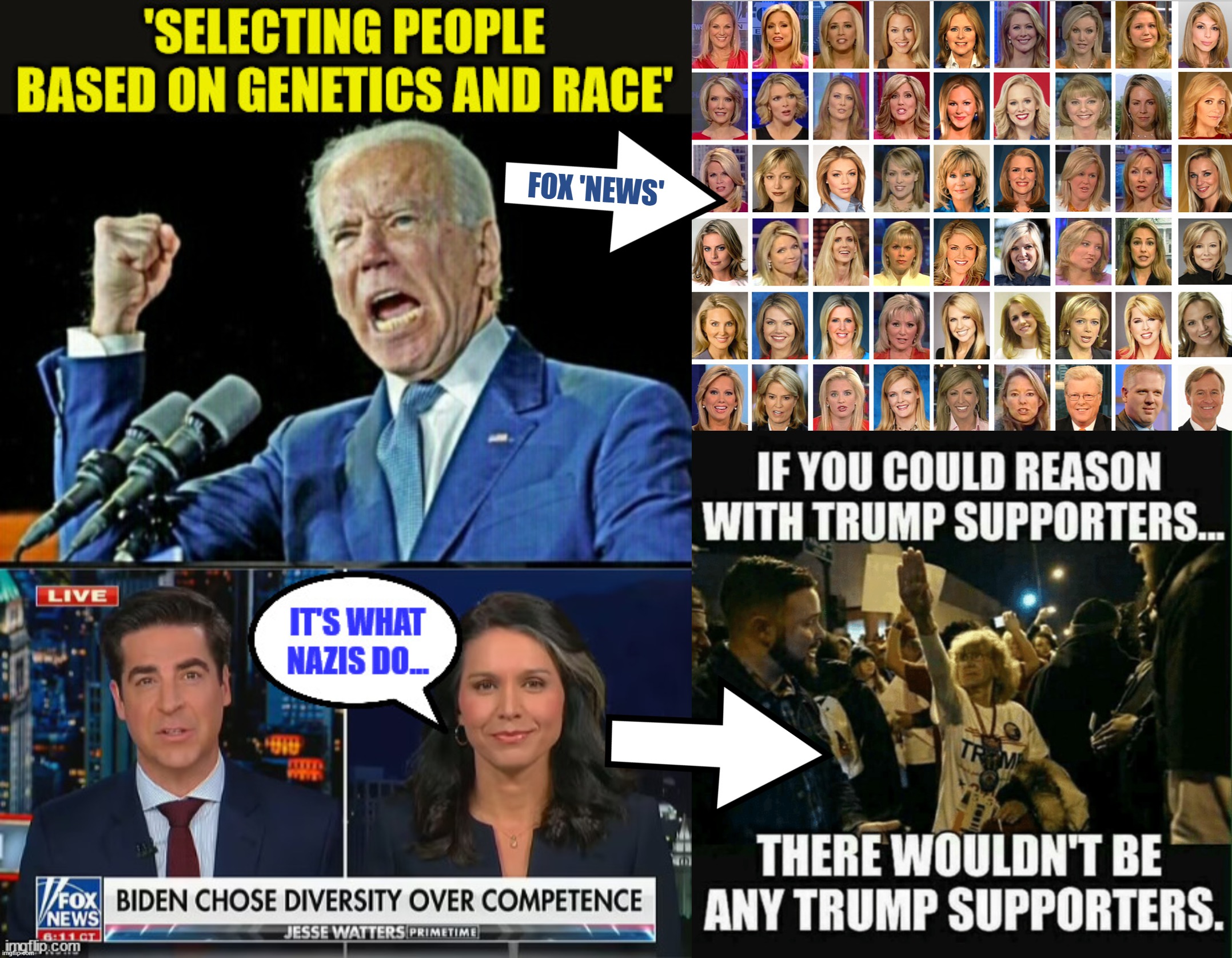 i think fox has like 3 black guys and 2 black females... | FOX 'NEWS' | image tagged in conservative hypocrisy | made w/ Imgflip meme maker