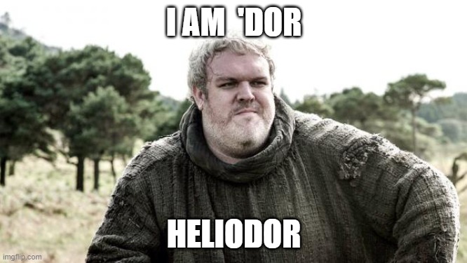 Hodor | I AM  'DOR; HELIODOR | image tagged in hodor | made w/ Imgflip meme maker