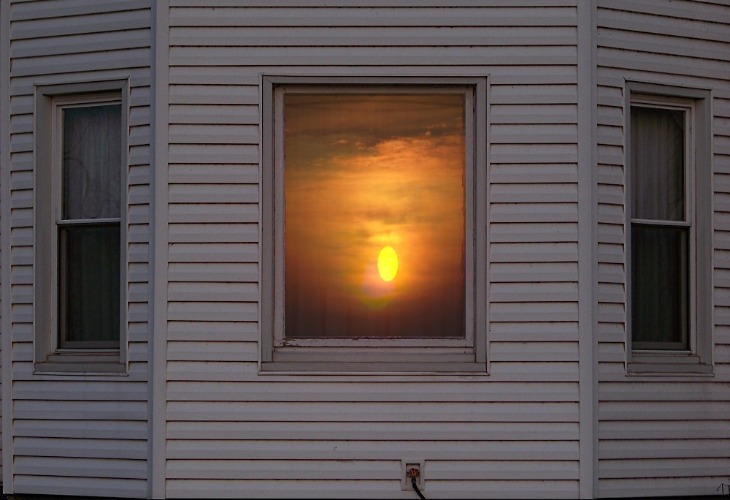 reflection of the sunrise | image tagged in sunrise,window | made w/ Imgflip meme maker