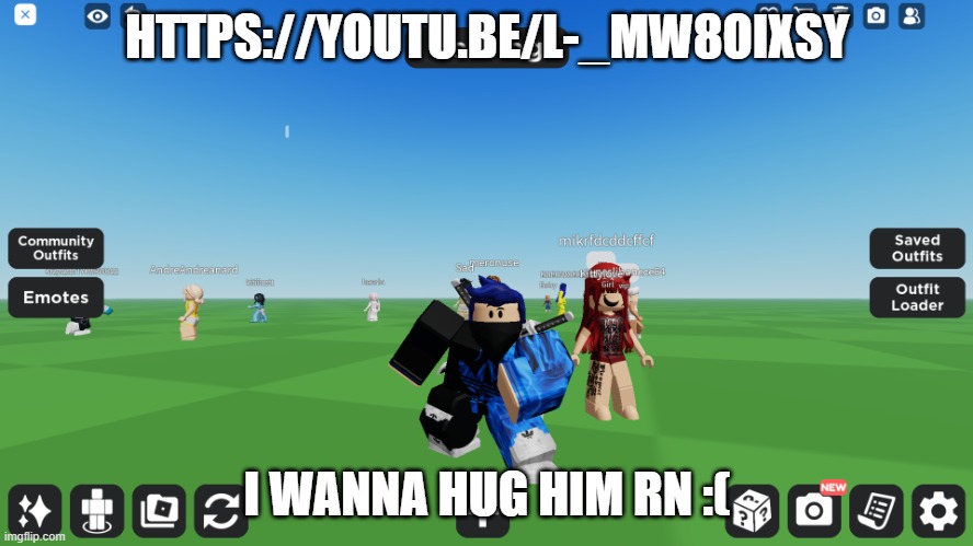 (bomb: no) | HTTPS://YOUTU.BE/L-_MW8OIXSY; I WANNA HUG HIM RN :( | image tagged in zero the robloxian | made w/ Imgflip meme maker