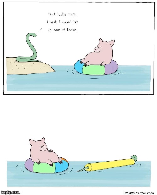 image tagged in comics,comics/cartoons,memes,funny,pig,snake | made w/ Imgflip meme maker