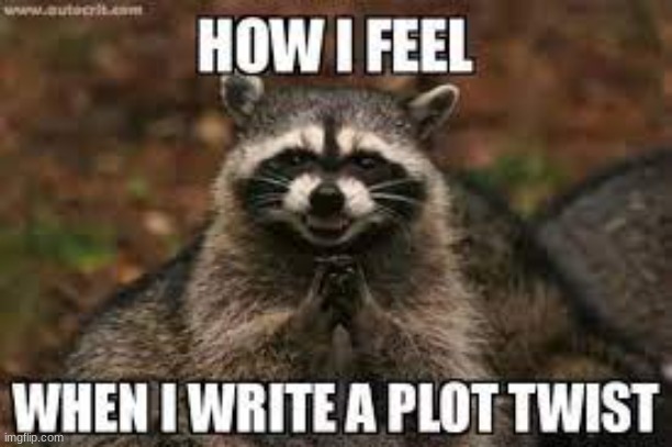 Lol | image tagged in evil plotting raccoon,plot twist | made w/ Imgflip meme maker