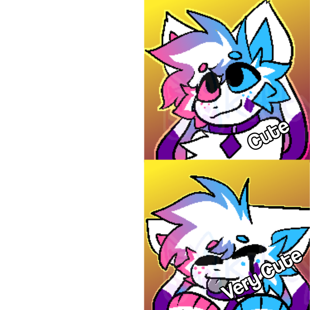 High Quality Crystal Sprinkles reacts to something cute Blank Meme Template