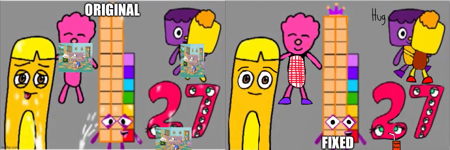 I fixed one of CATA Letter L’s rule 34 drawings | ORIGINAL FIXED | image tagged in color crew,numberblocks,noodle and pals,endless numbers | made w/ Imgflip meme maker