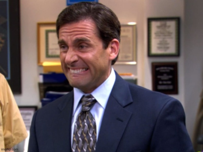 Michael Scott Biting Lip | image tagged in michael scott biting lip | made w/ Imgflip meme maker