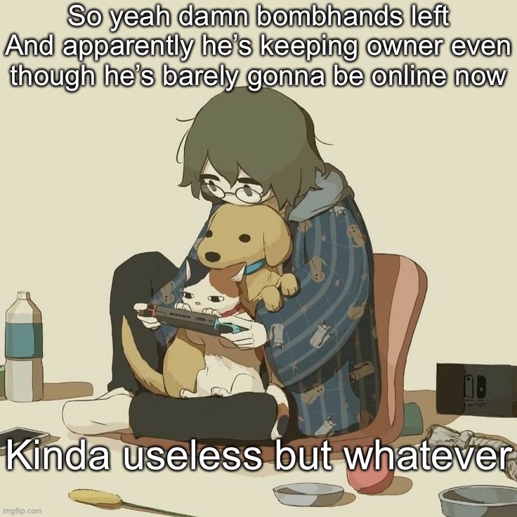 Child abortion | So yeah damn bombhands left
And apparently he’s keeping owner even though he’s barely gonna be online now; Kinda useless but whatever | image tagged in avogado6 | made w/ Imgflip meme maker
