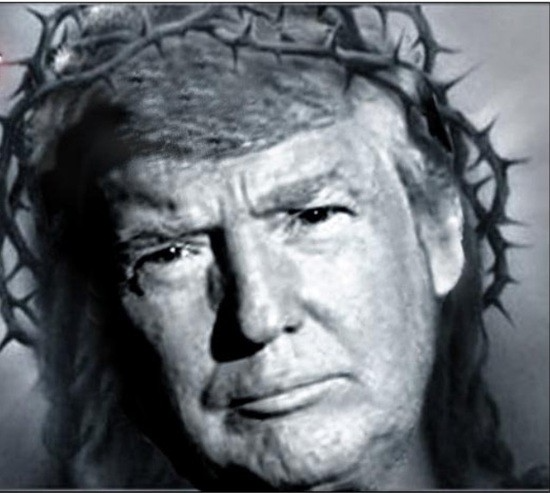 High Quality Trump Jesus Crown of Thorns  JPP Blank Meme Template