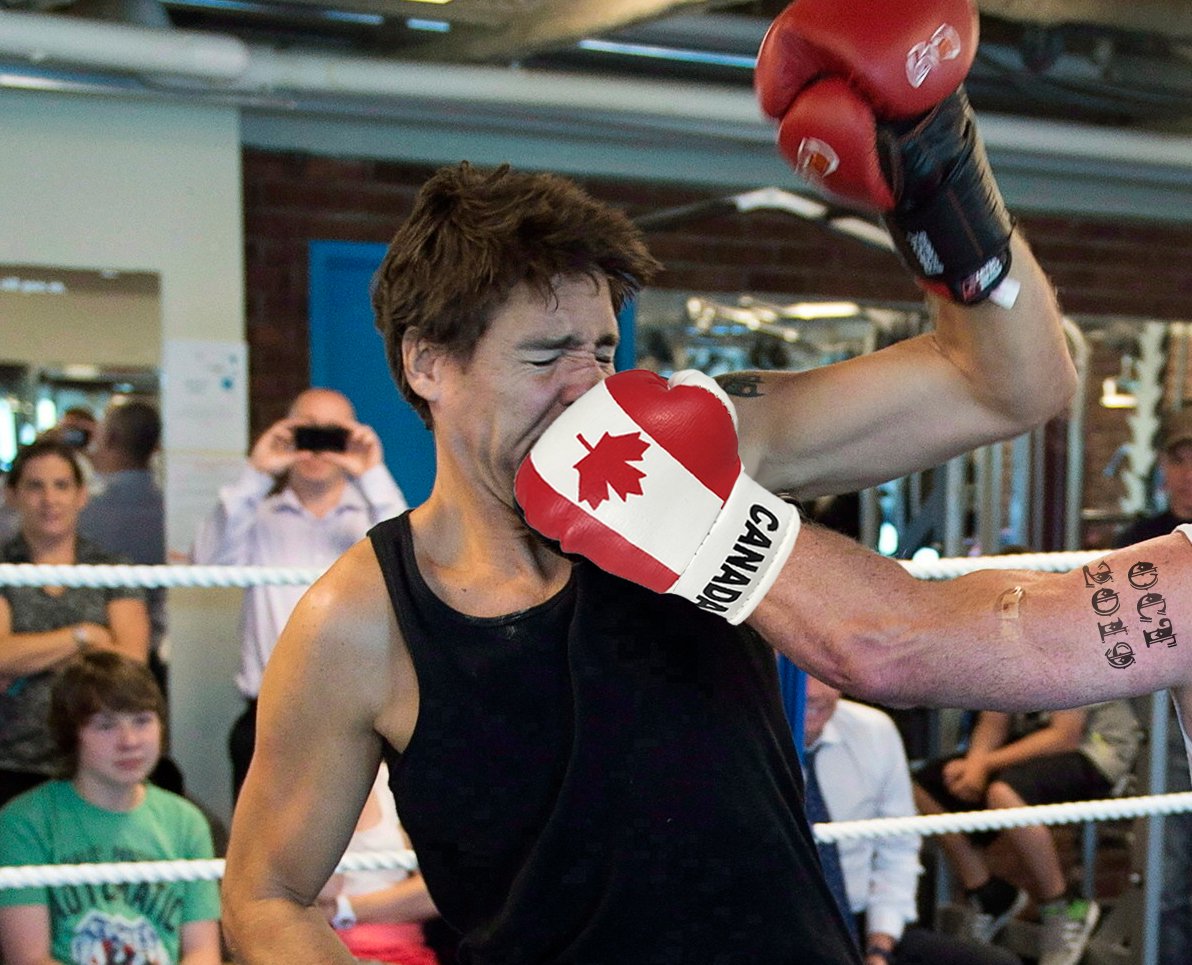 Trudeau Face Punch Blank Meme Template