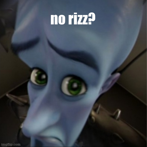 No rizz? | no rizz? | image tagged in megamind peeking,certified bruh moment | made w/ Imgflip meme maker
