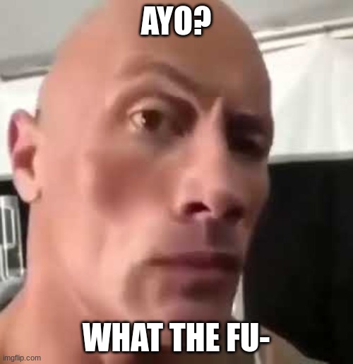The Rock Eyebrows | AYO? WHAT THE FU- | image tagged in the rock eyebrows | made w/ Imgflip meme maker