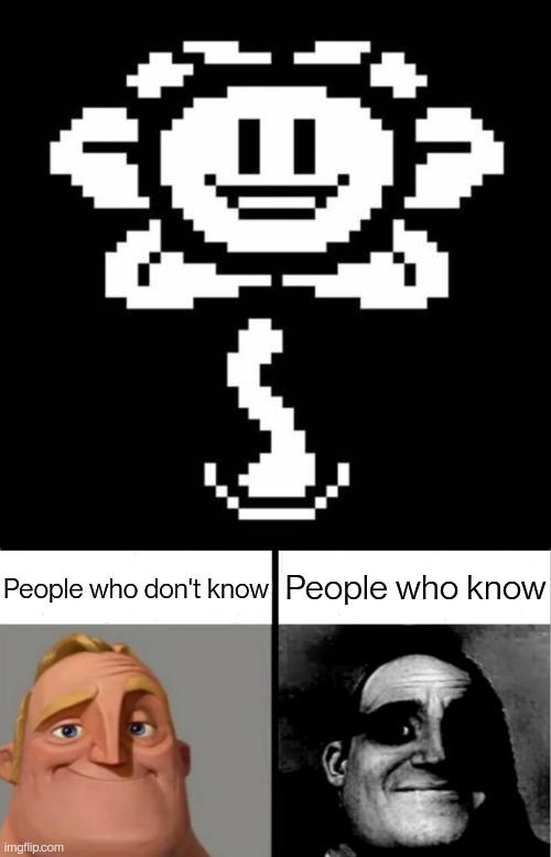 People who don't know; People who know | image tagged in hi i'm flowey,teacher's copy | made w/ Imgflip meme maker