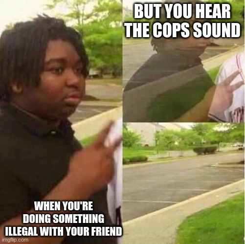 When you hear the cops | BUT YOU HEAR THE COPS SOUND; WHEN YOU'RE DOING SOMETHING ILLEGAL WITH YOUR FRIEND | image tagged in disappearing,cops,relatable | made w/ Imgflip meme maker