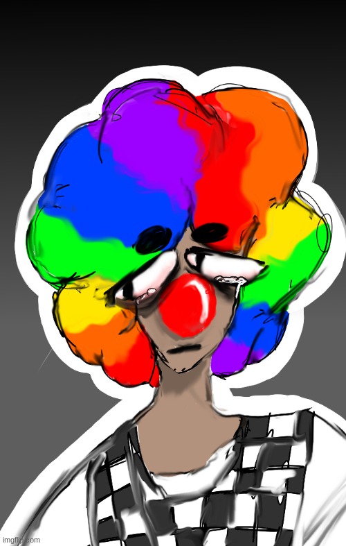 drawing of my depressed ass clown boy, Xavier | image tagged in idk,drawing,clowns | made w/ Imgflip meme maker