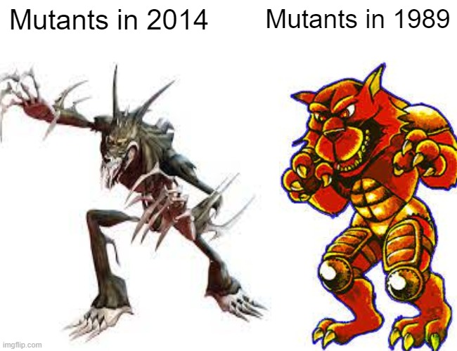 Mutants in 2014; Mutants in 1989 | image tagged in tmnt | made w/ Imgflip meme maker