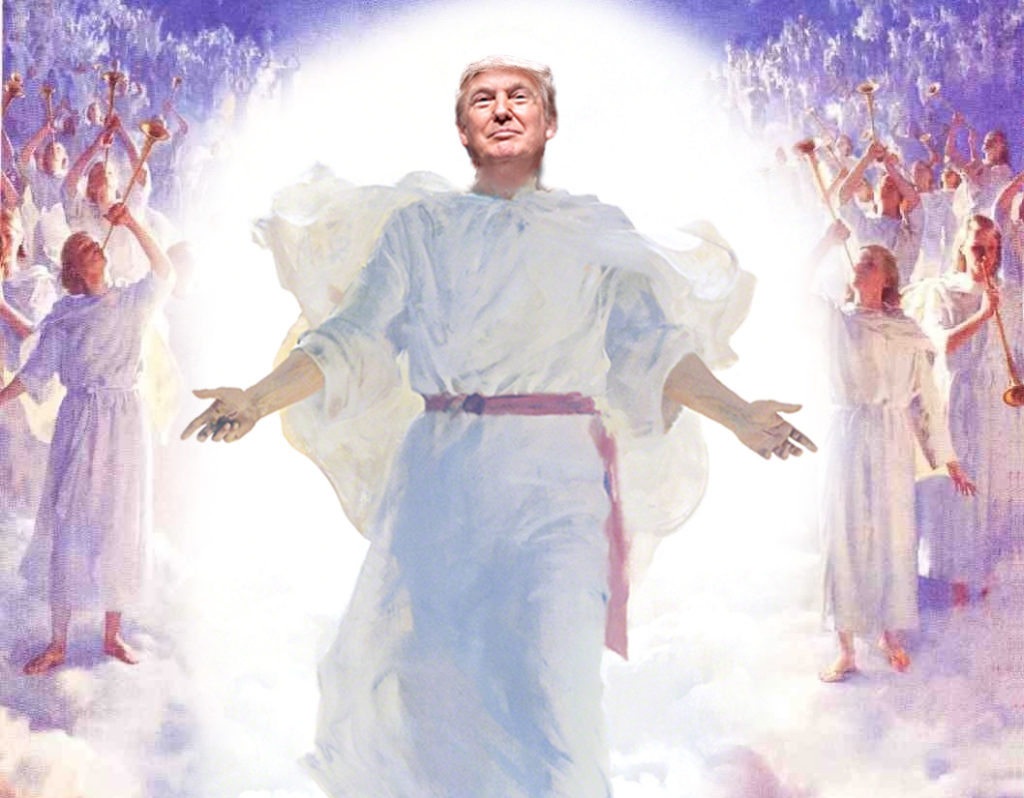 Trump messiah Jesus false God Worship antichrist JPP Blank Meme Template