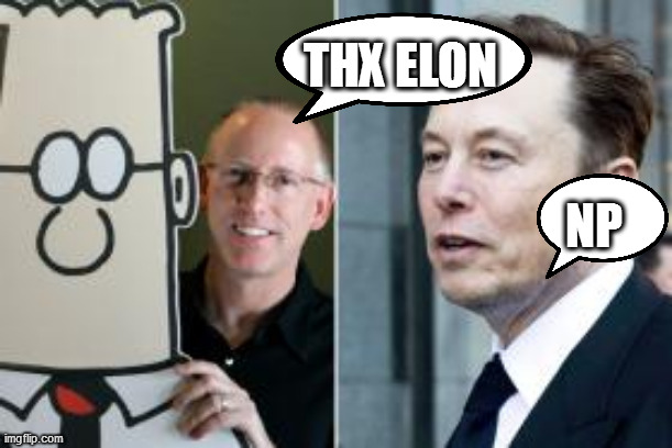 THX ELON; NP | image tagged in memes | made w/ Imgflip meme maker