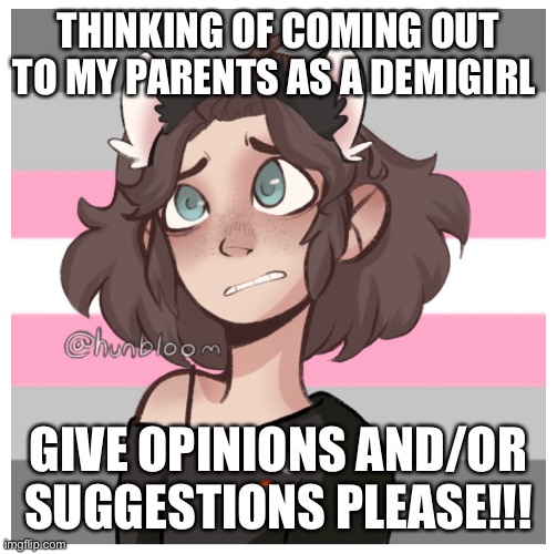 THINKING OF COMING OUT TO MY PARENTS AS A DEMIGIRL; GIVE OPINIONS AND/OR SUGGESTIONS PLEASE!!! | made w/ Imgflip meme maker