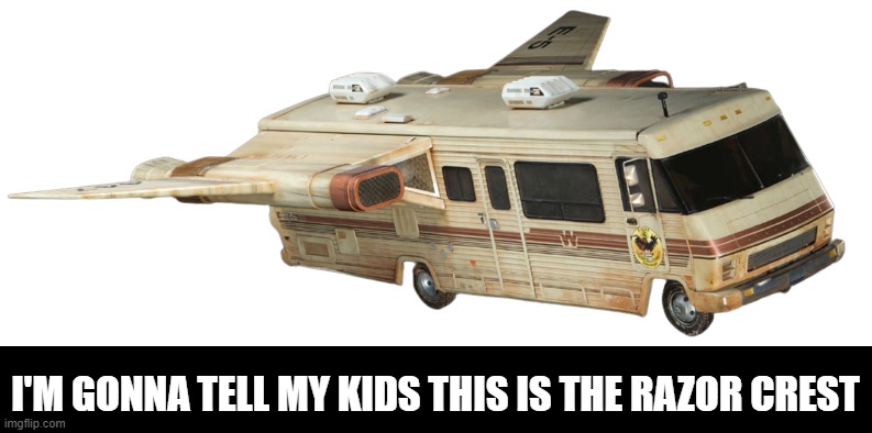 The Outline of a......Winnebago | I'M GONNA TELL MY KIDS THIS IS THE RAZOR CREST | image tagged in spaceballs lonestar winnebago | made w/ Imgflip meme maker