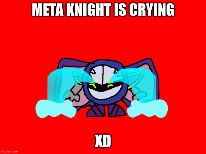 meta knight is crying | META KNIGHT IS CRYING; XD | image tagged in meta knight is crying,meta knight,cute,kirby,funny,artwork | made w/ Imgflip meme maker