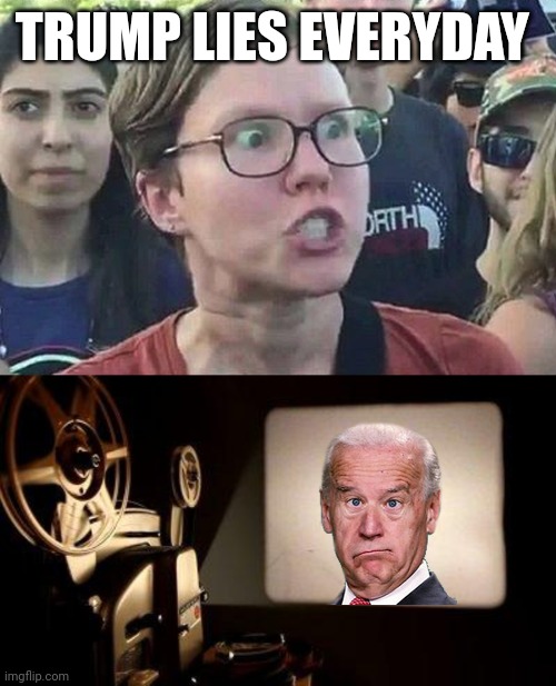 Image tagged in triggered liberal,movie projector - Imgflip