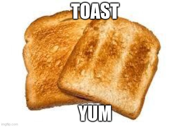 toast | TOAST; YUM | image tagged in toast | made w/ Imgflip meme maker