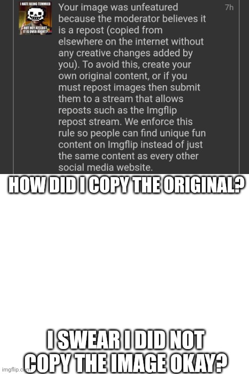 How did I do that? | HOW DID I COPY THE ORIGINAL? I SWEAR I DID NOT COPY THE IMAGE OKAY? | made w/ Imgflip meme maker