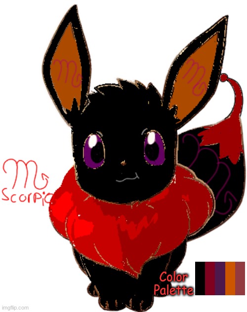 This was requested :) (first request in the comments ill do next) | Color Palette | image tagged in zodiac signs,eevee | made w/ Imgflip meme maker