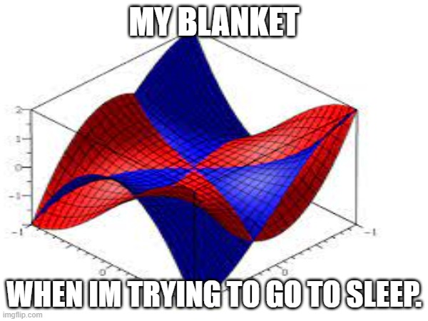 blanket | MY BLANKET; WHEN IM TRYING TO GO TO SLEEP. | image tagged in memes,true | made w/ Imgflip meme maker