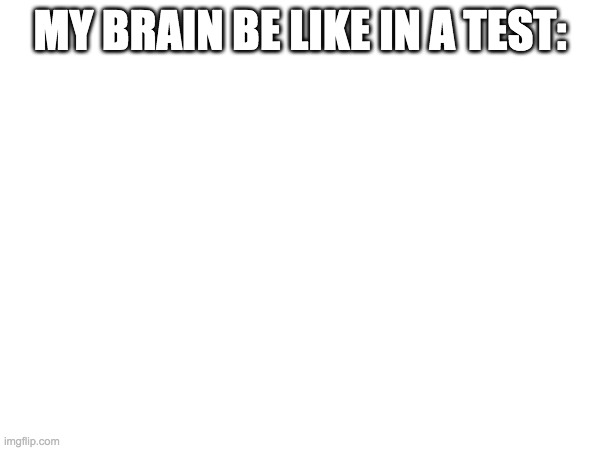 MY BRAIN BE LIKE IN A TEST: | made w/ Imgflip meme maker