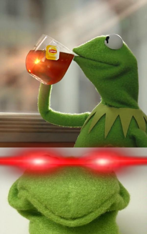 kermit and angry kermit Blank Meme Template