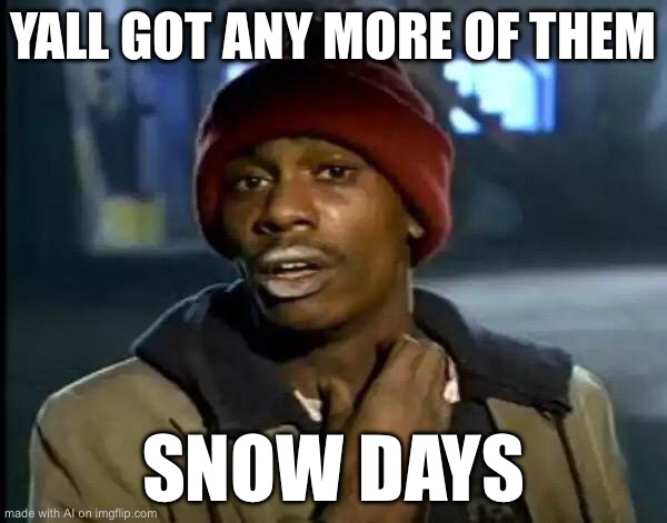 Y'all Got Any More Of That Meme | YALL GOT ANY MORE OF THEM; SNOW DAYS | image tagged in memes,y'all got any more of that | made w/ Imgflip meme maker