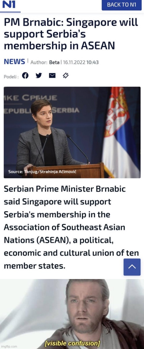 Uhh?? (Btw if you dk Serbia is in Europe, which is nowhere near South East Asia) | image tagged in visible confusion | made w/ Imgflip meme maker