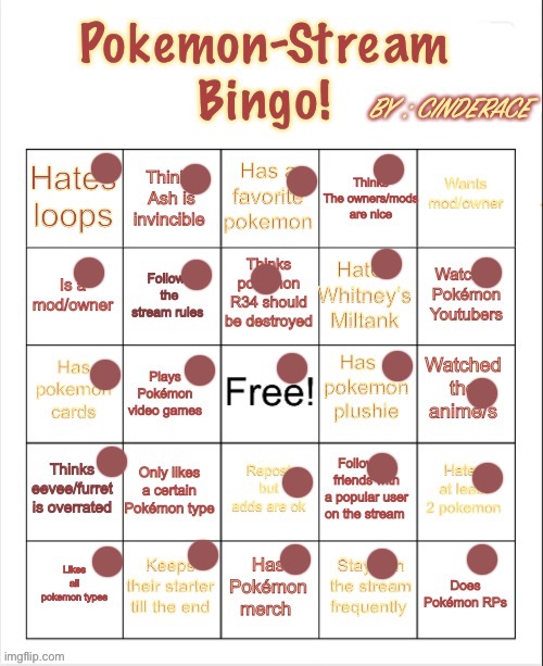 Oh wow look- I found this old template | image tagged in pokemon-stream bingo by cinderace | made w/ Imgflip meme maker
