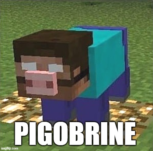 PIGOBRINE | image tagged in minecraft,herobrine | made w/ Imgflip meme maker