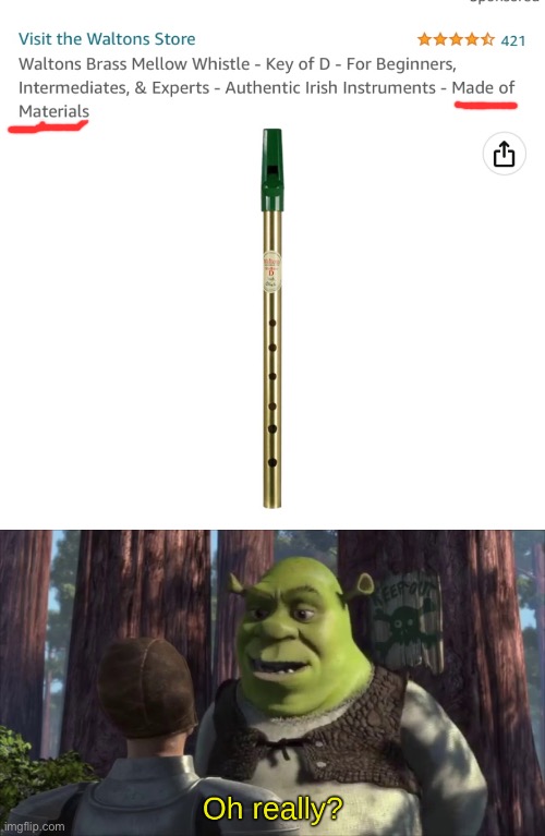 I was looking on Amazon and I saw this | image tagged in shrek oh really,you don't say,tin whistle,bilbo baggins,you had one job | made w/ Imgflip meme maker
