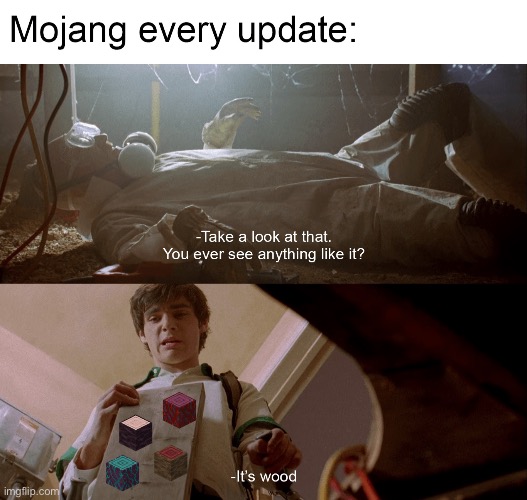 Mojang every Update | image tagged in minecraft,gaming,update,mojang,memes,funny | made w/ Imgflip meme maker
